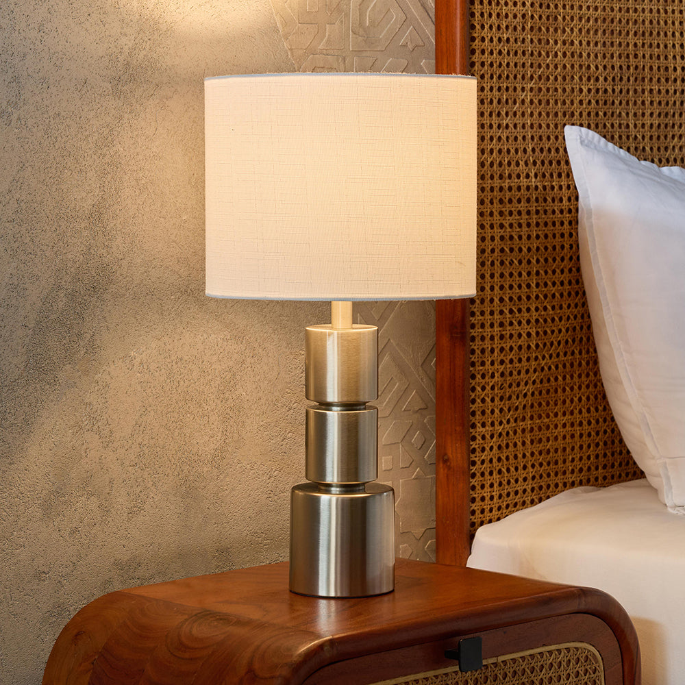 Dark Gleam Table Lamp - Nickel
