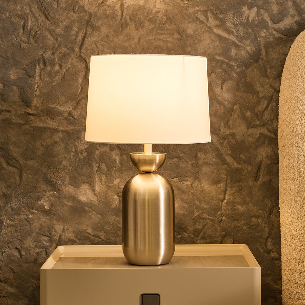 Dove Glimmer Table Lamp - Nickel
