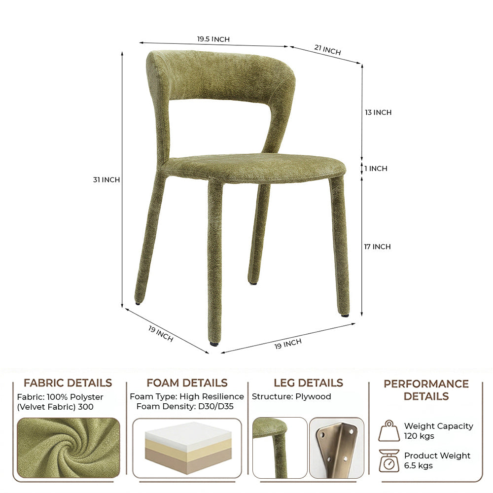 Opale Dining Chair - Green
