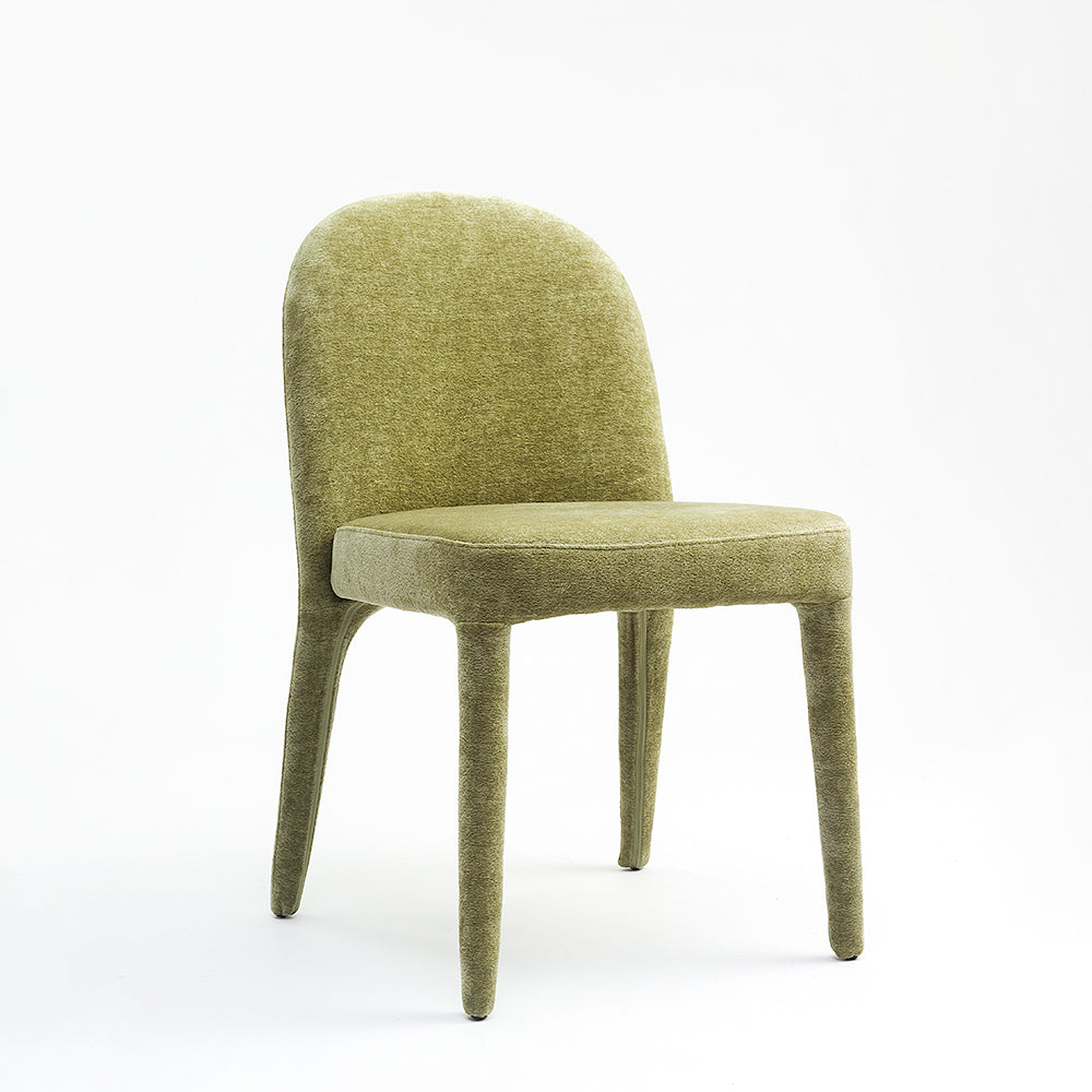 Walnut Dining Chair - Green
