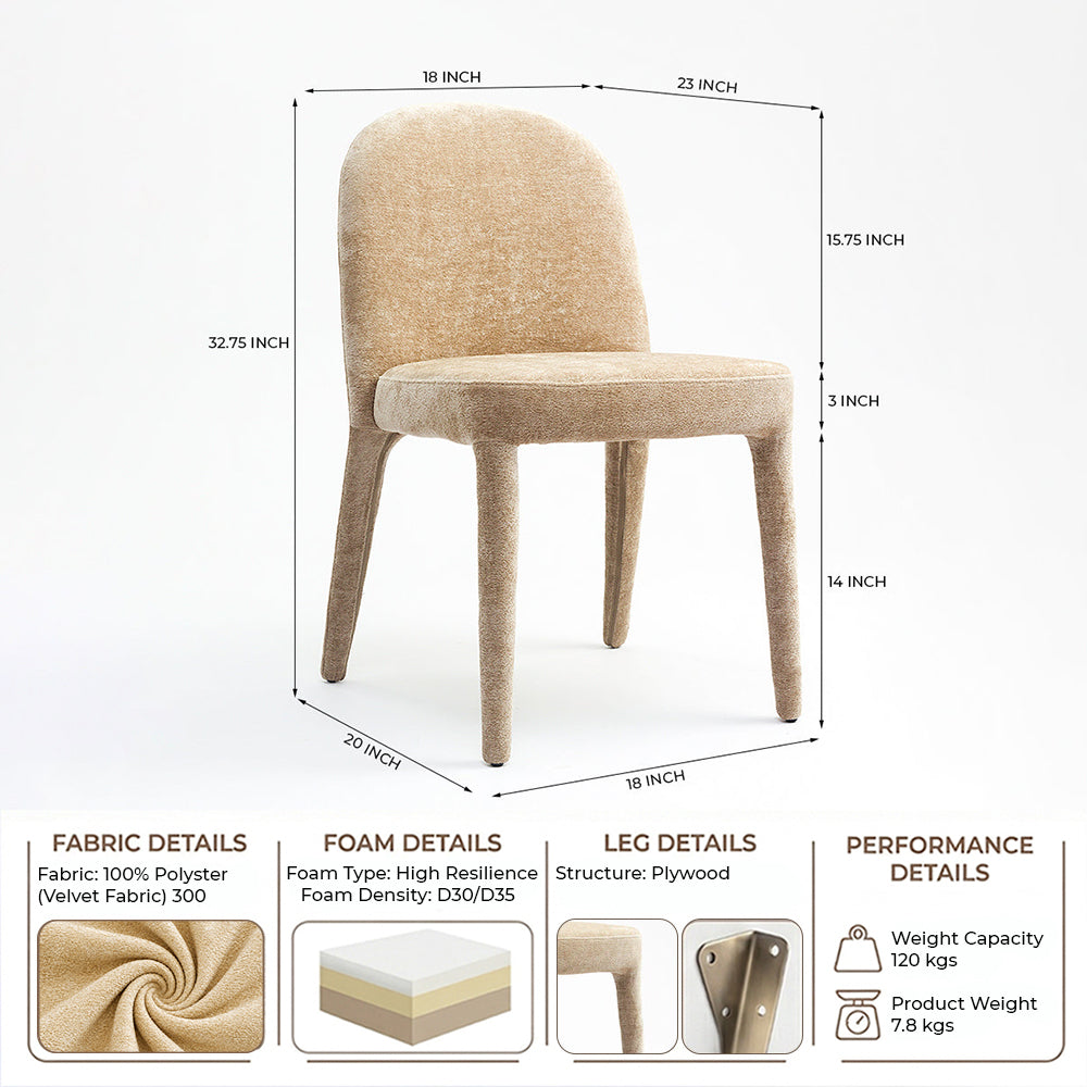Walnut Dining Chair - Light Brown