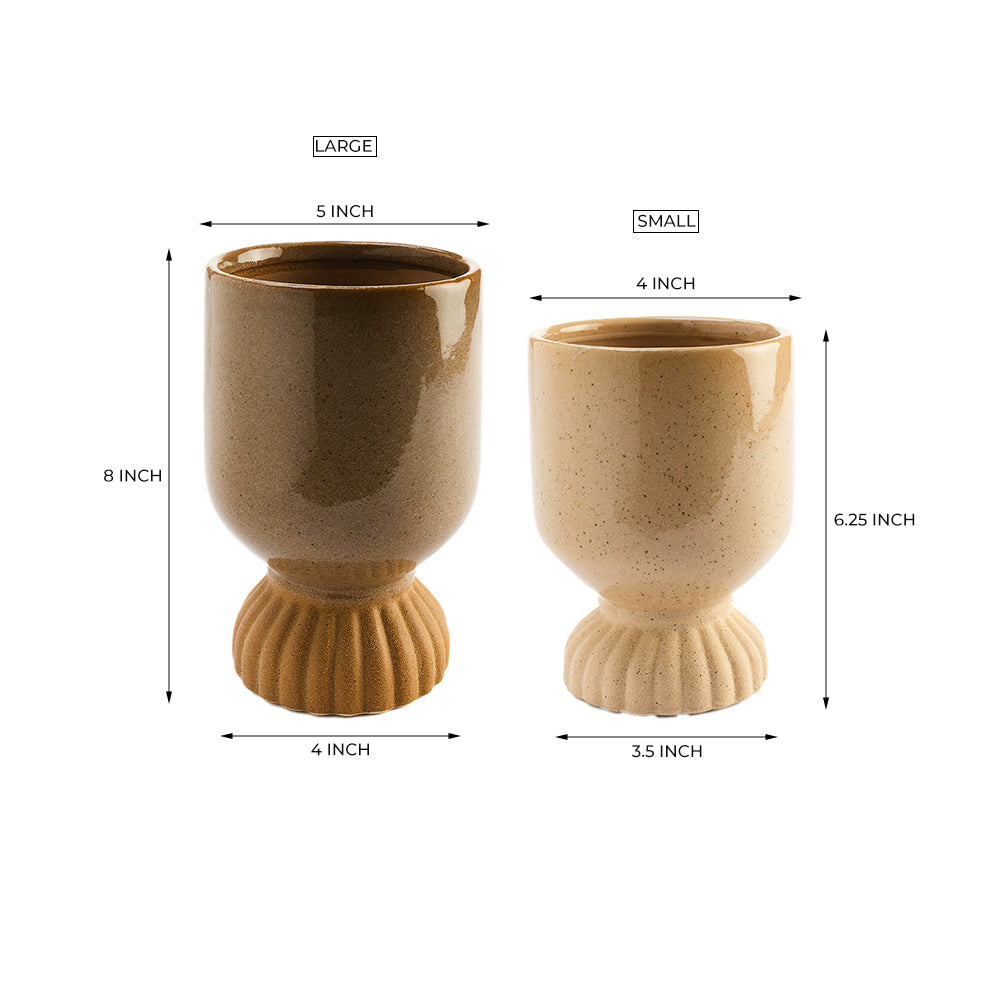 Sable Ceramic Round Vase - Small Large