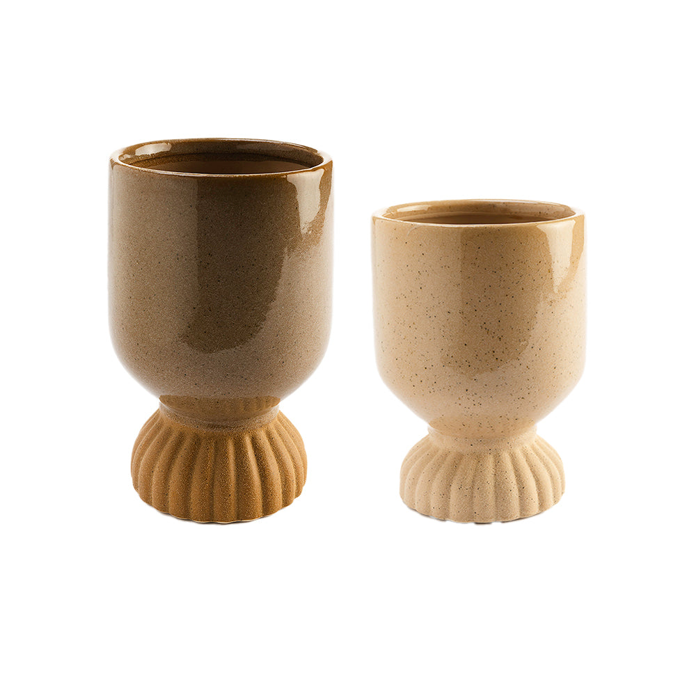 Sable Ceramic Round Vase - Small Large