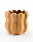 Mocha Bloom Round Pot