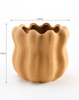 Mocha Bloom Round Pot