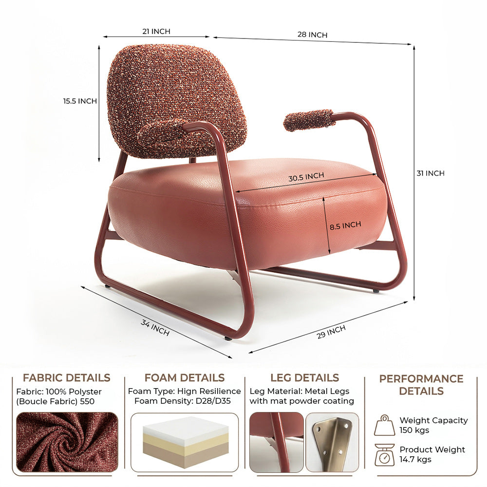 Red Rustic Armchair