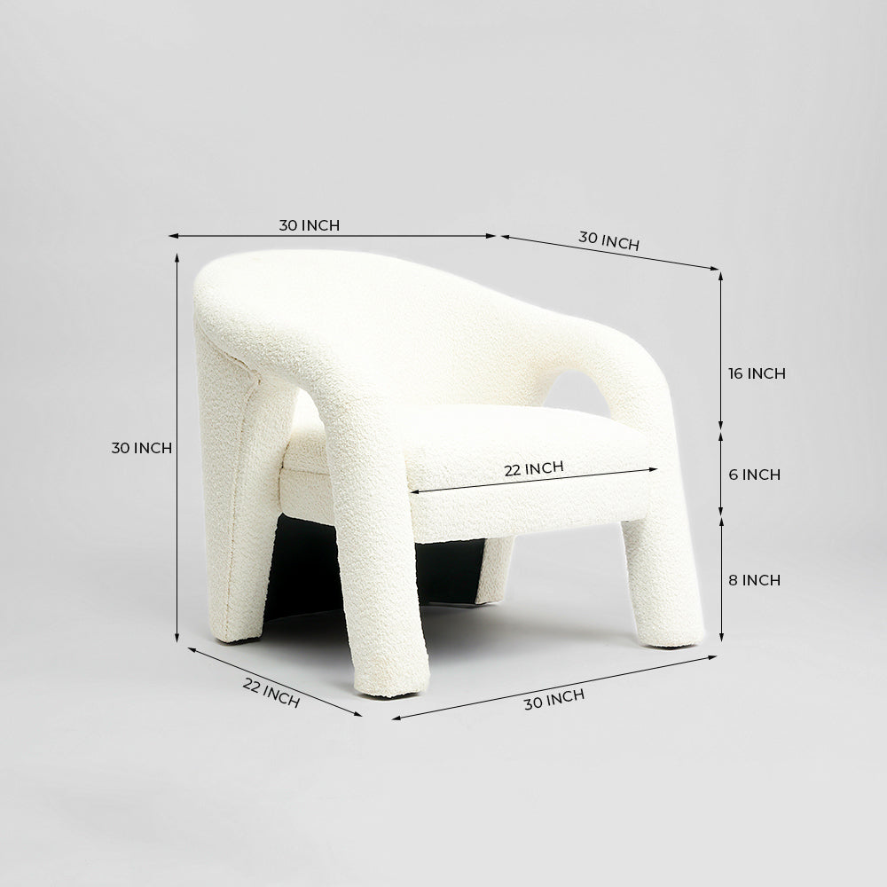 Elegant Upholstered Lounge Chair - White