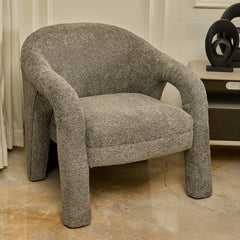 Elegant Upholstered Lounge Chair - Grey