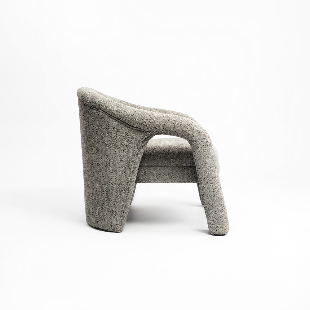Elegant Upholstered Lounge Chair - Grey