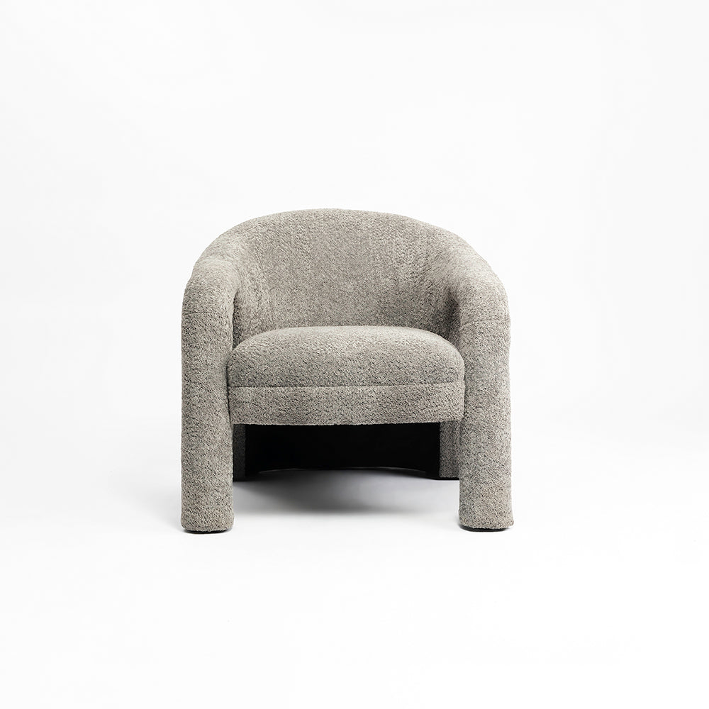 Elegant Upholstered Lounge Chair - Grey