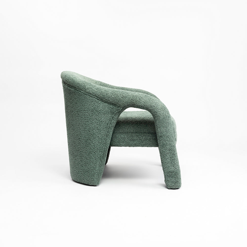 Elegant Upholstered Lounge Chair - Green