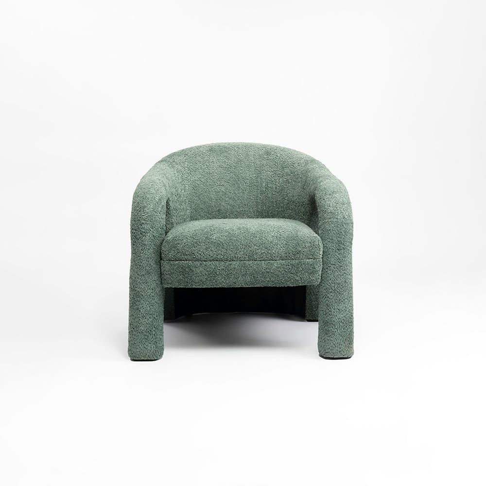 Elegant Upholstered Lounge Chair - Green