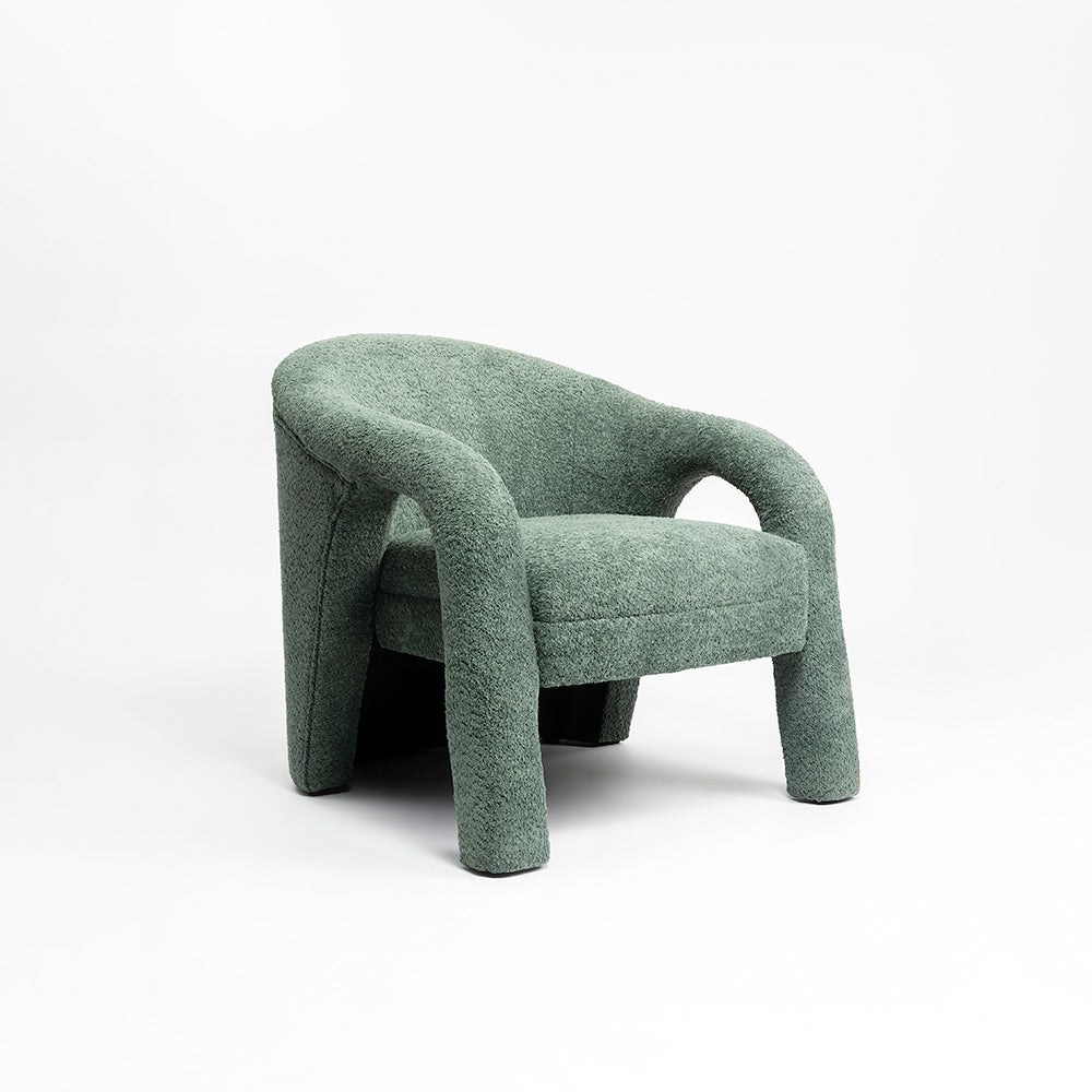 Elegant Upholstered Lounge Chair - Green