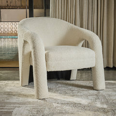 Elegant Upholstered Lounge Chair - White