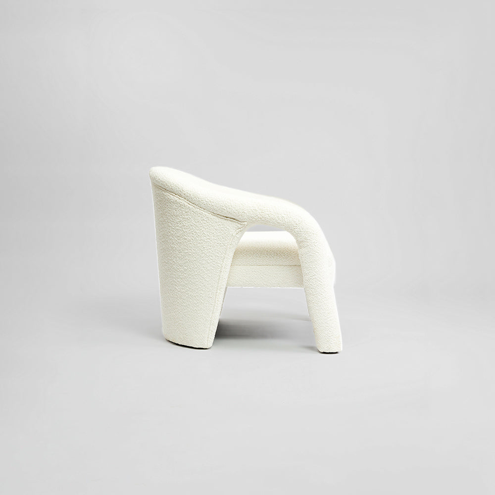 Elegant Upholstered Lounge Chair - White