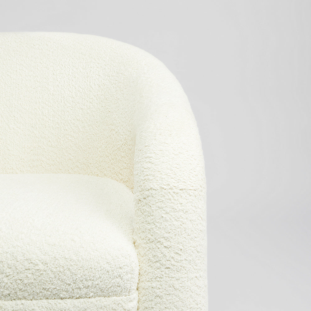 Elegant Upholstered Lounge Chair - White
