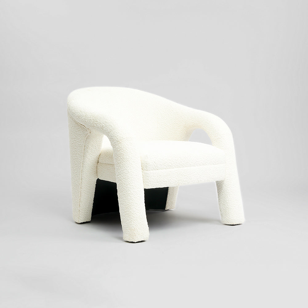Elegant Upholstered Lounge Chair - White