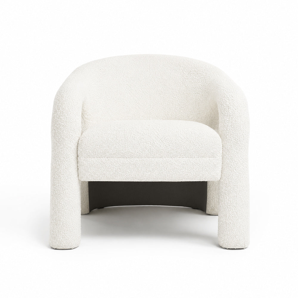 Elegant Upholstered Lounge Chair - White
