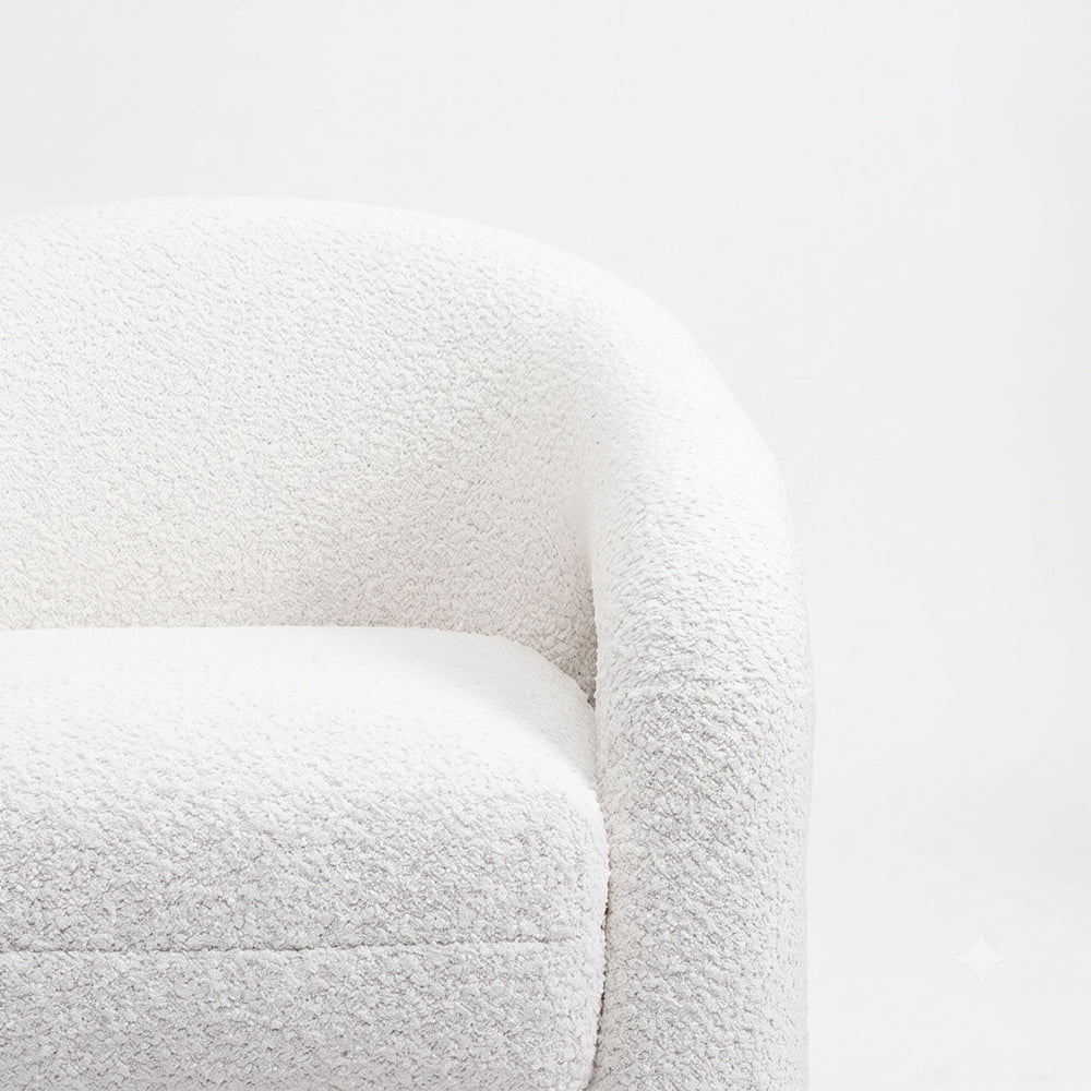 Elegant Upholstered Lounge Chair - White
