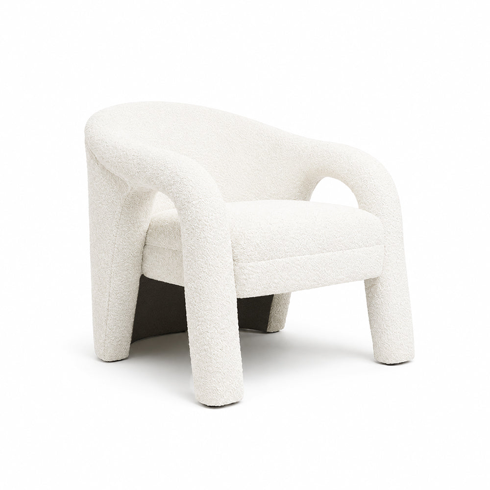 Elegant Upholstered Lounge Chair - White