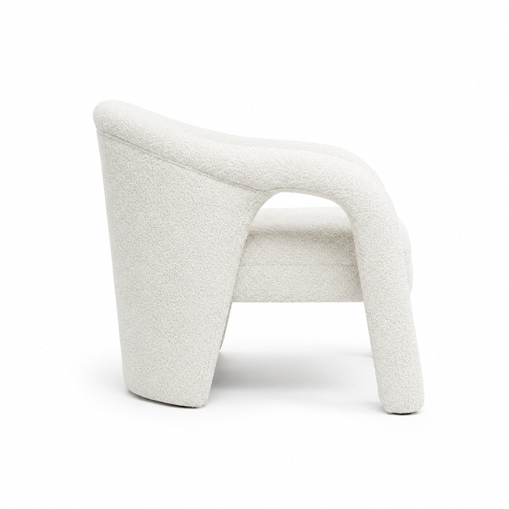 Elegant Upholstered Lounge Chair - White