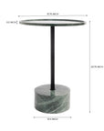 Viver Round Green Marble Accent Table