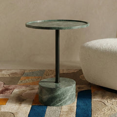 Viver Round Green Marble Accent Table
