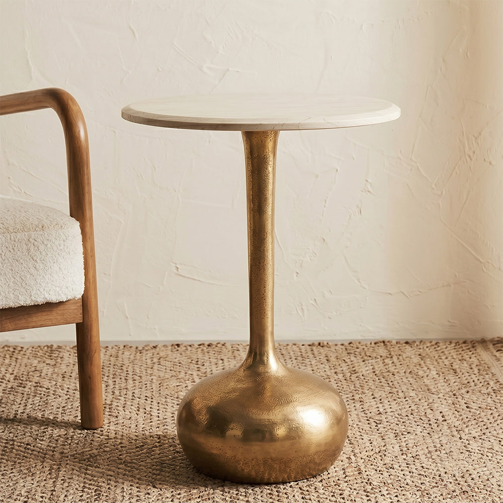 Tidal Marble Accent Table