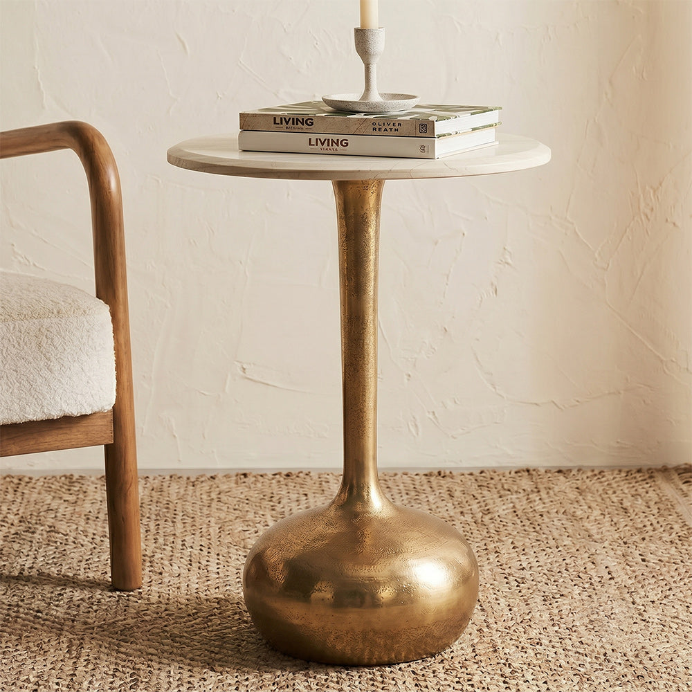 Tidal Marble Accent Table