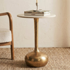 Tidal Marble Accent Table