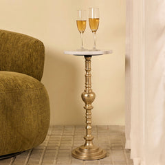 Snowflake Marble Accent Table