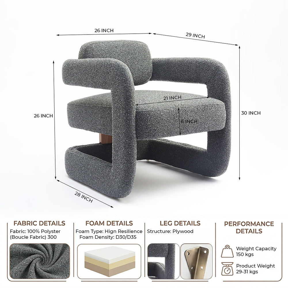 Melora Dining Chair - Charcoal