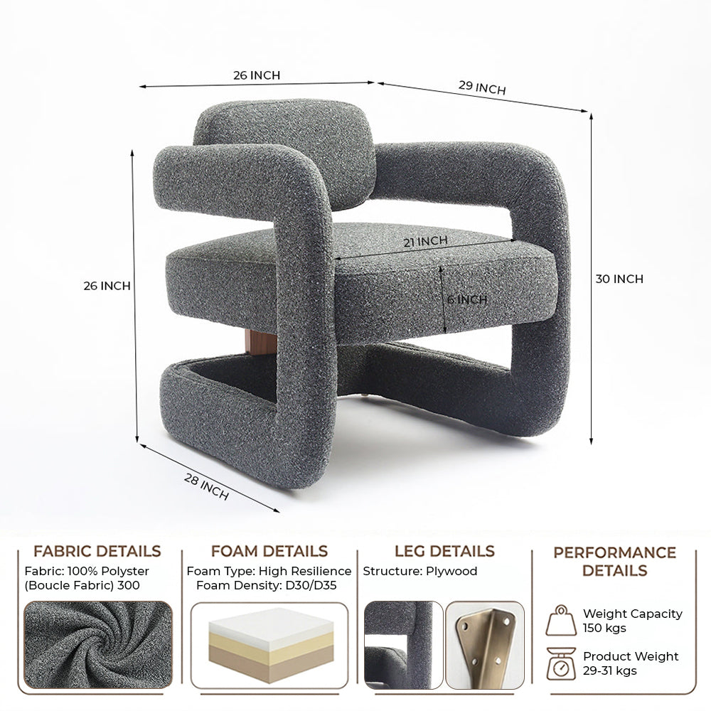 Melora Dining Chair - Charcoal