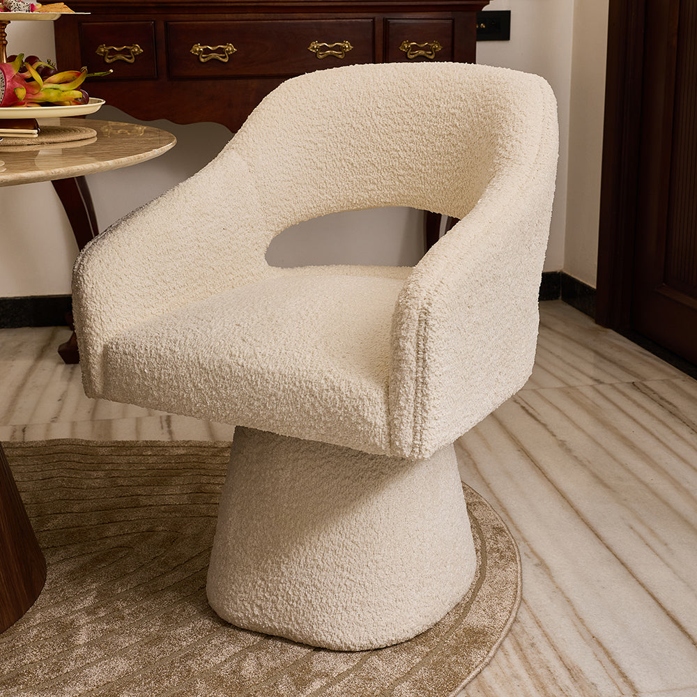 Velia Cotton Dining Chair - White