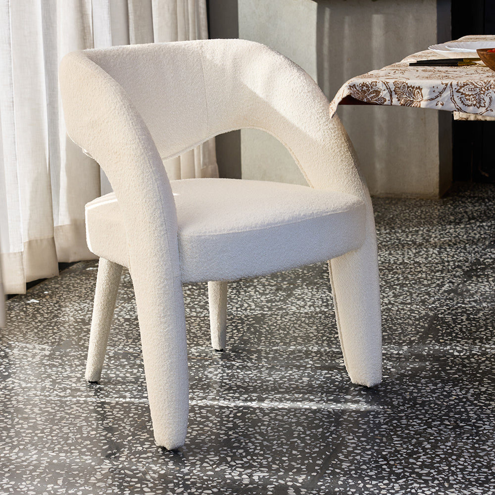 Arlia Cotton Dining Chair - White