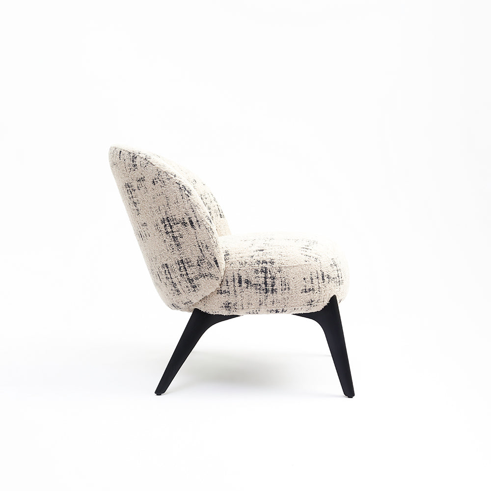 Camila Boucle Chair - Black And Beige