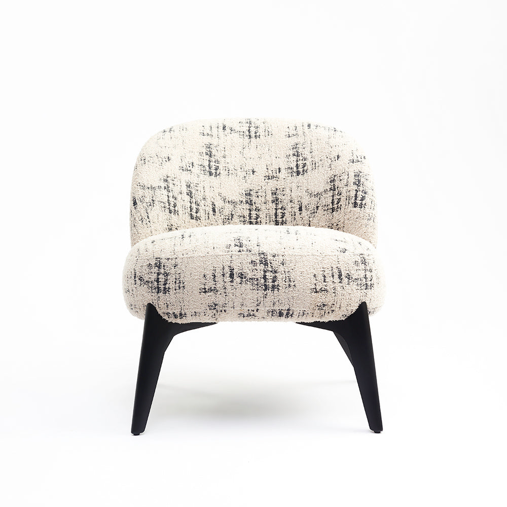 Camila Boucle Chair - Black And Beige