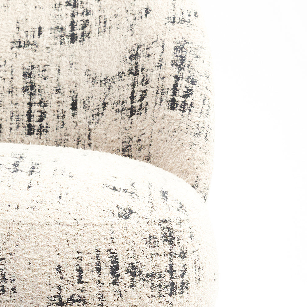 Camila Boucle Chair - Black And Beige