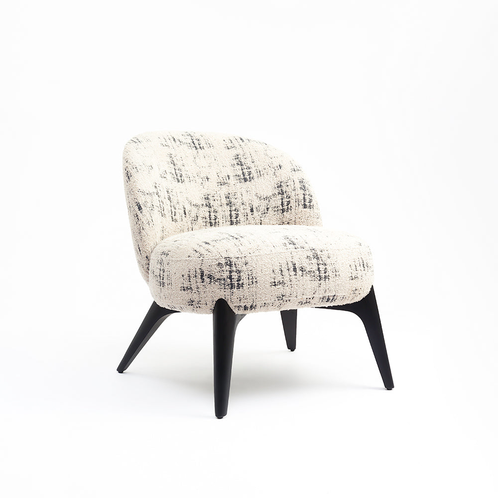 Camila Boucle Chair - Black And Beige