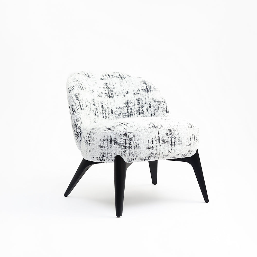 Camila Boucle Chair - Black And White
