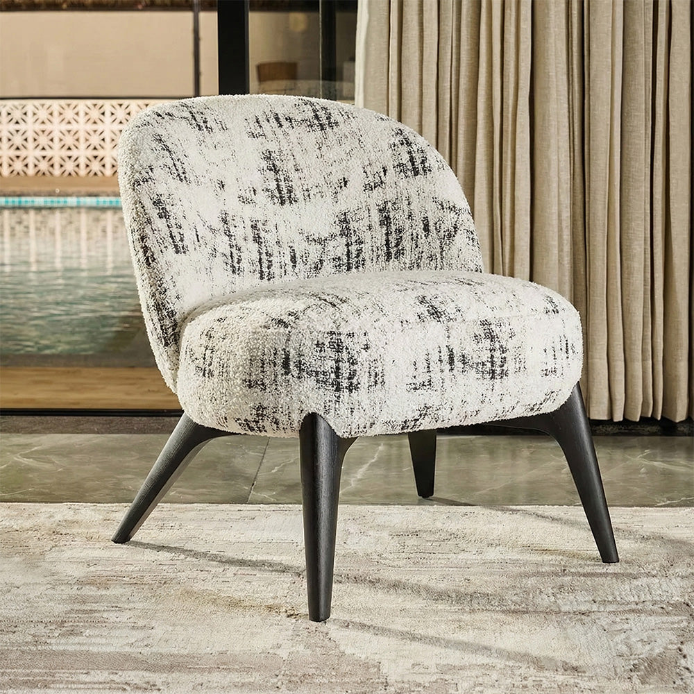 Camila Boucle Chair - Black And White
