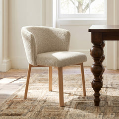 Letty Linen Wooden Dining Chair