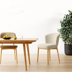 Letty Linen Wooden Dining Chair