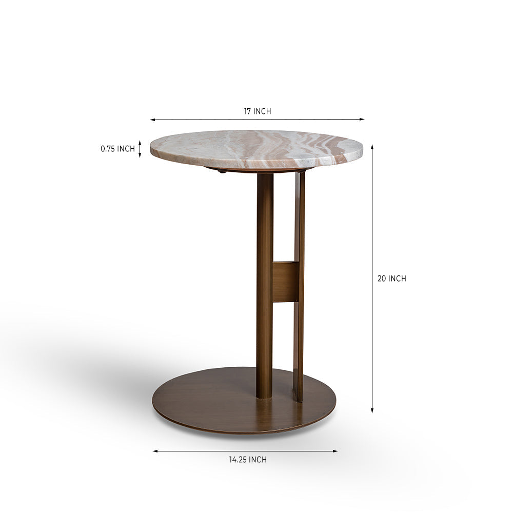Salinas Marble Accent Table - Brown