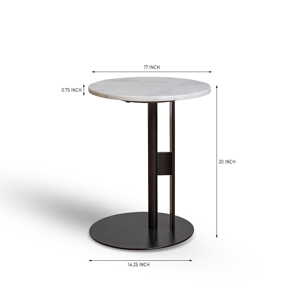 Salinas Marble Accent Table - White