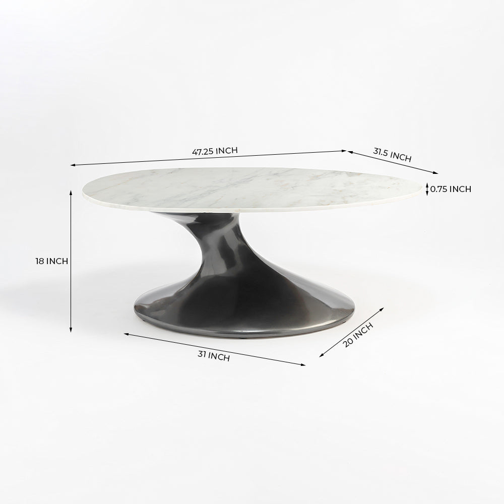 Abedelazar Marbel Coffee Table - White