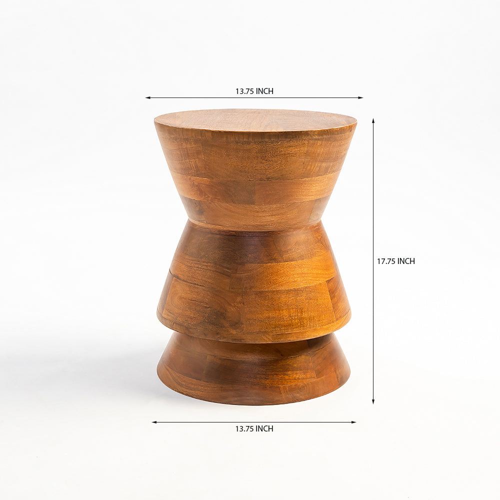 Steam Mango Wood Accent Table & Stool