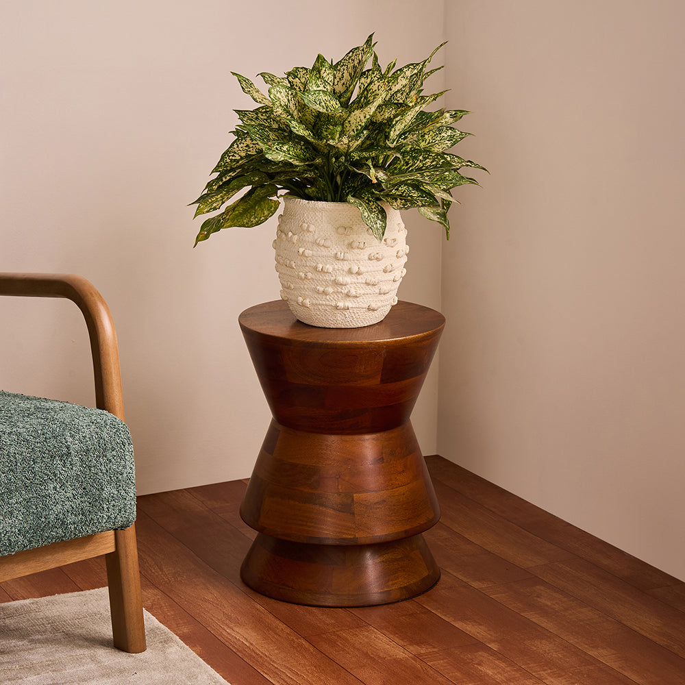 Steam Mango Wood Accent Table & Stool