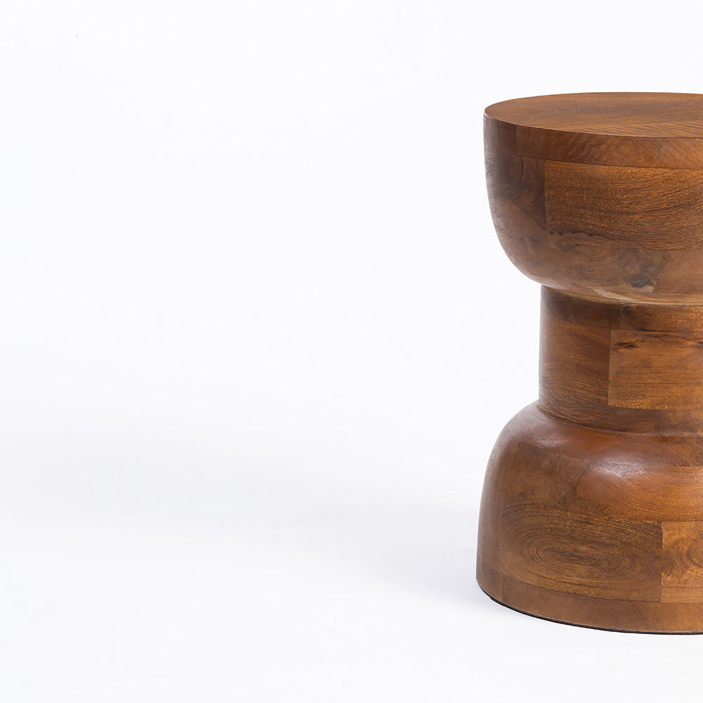 Lushow Mango Wood Accent Table & Stool