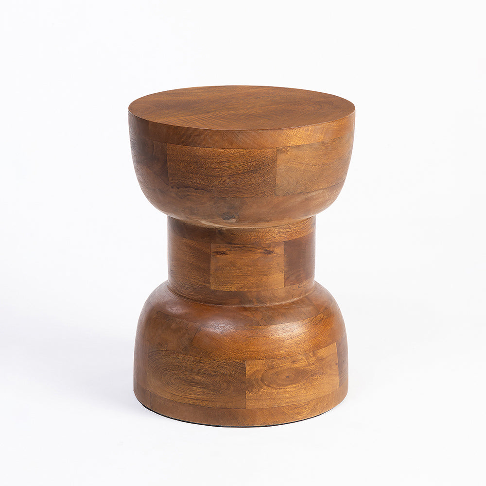 Lushow Mango Wood Accent Table & Stool